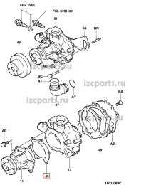 картинка Прокладка водяной помпы 1dzii от магазина IZC