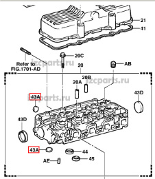 картинка Крышка заглушка головки блока цилиндров №1 1dzii  d=25 от магазина IZC