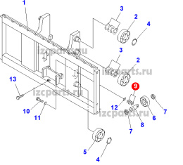 картинка Шайба регулировочная роликов Komatsu (компл) от магазина IZC