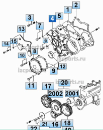 картинка Крышка распределительного механизма Mitsubishi s4q2/25l4c #01 от магазина IZC