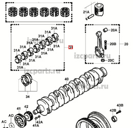 картинка Toyota 11/12/13/14/15z  050 вкладыши коренные от магазина IZC