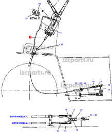 картинка Трос ручника Doosan b-1260  центральный от магазина IZC