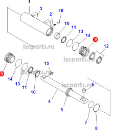 картинка Головка цилиндра управления Komatsu от магазина IZC