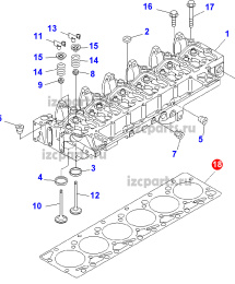 картинка Прокладка гол.блока Komatsu 6d102e от магазина IZC