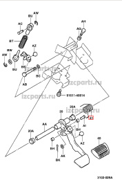 картинка Пружина возвратная педали сцепления  Toyota  7f мкпп от магазина IZC