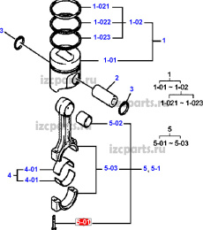 картинка Cummins a2300 болт шатуна-резьба в шатуне #02 от магазина IZC